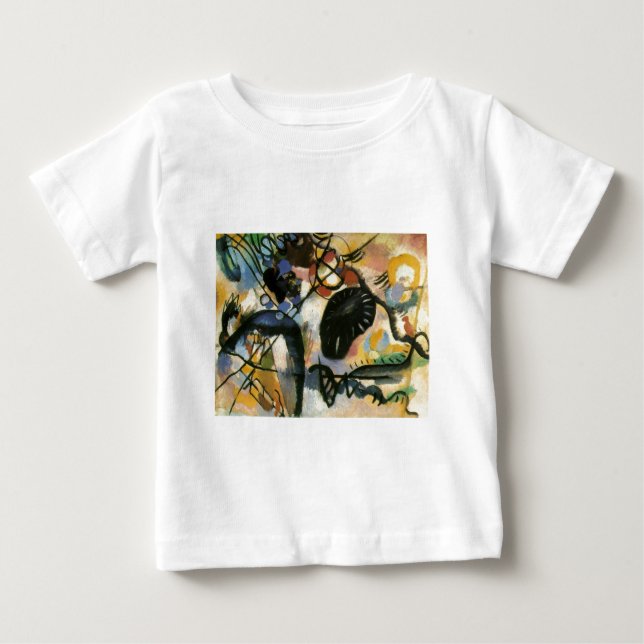 Kandinsky Black Spot Abstract Artwork Baby T-Shirt (Front)