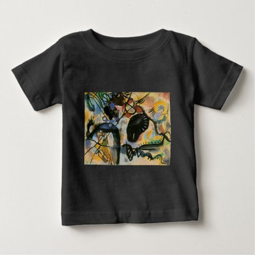 Kandinsky Black Spot Abstract Artwork Baby T_Shirt