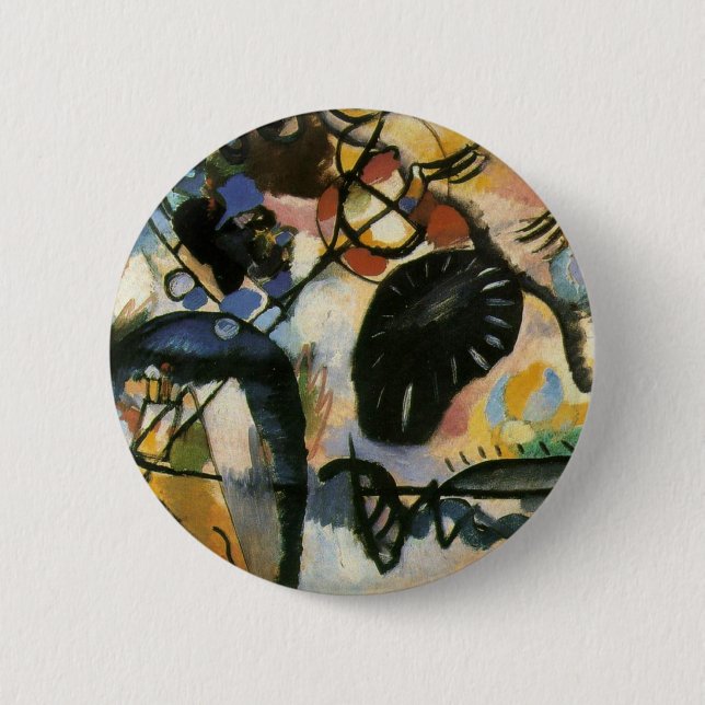Kandinsky Black Spot Abstract Artwork Button (Front)