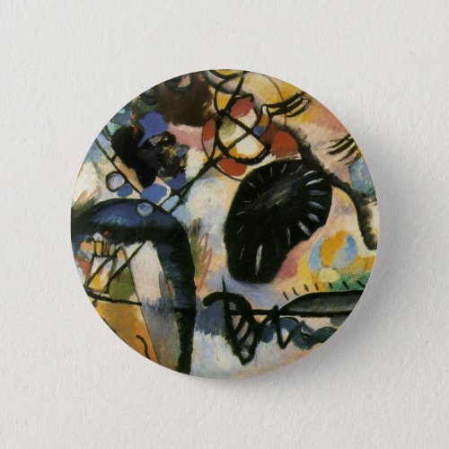 Kandinsky Black Spot Abstract Artwork Button