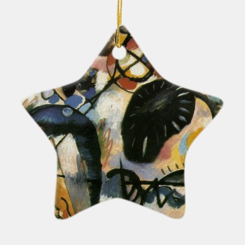 Kandinsky Black Spot Abstract Artwork Ceramic Ornament