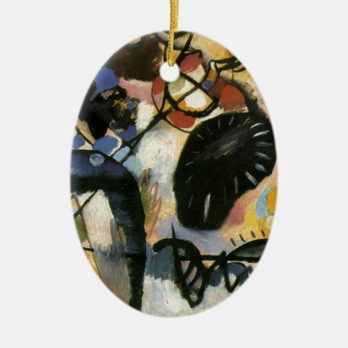 Kandinsky Black Spot Abstract Artwork Ceramic Ornament