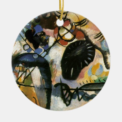 Kandinsky Black Spot Abstract Artwork Ceramic Ornament