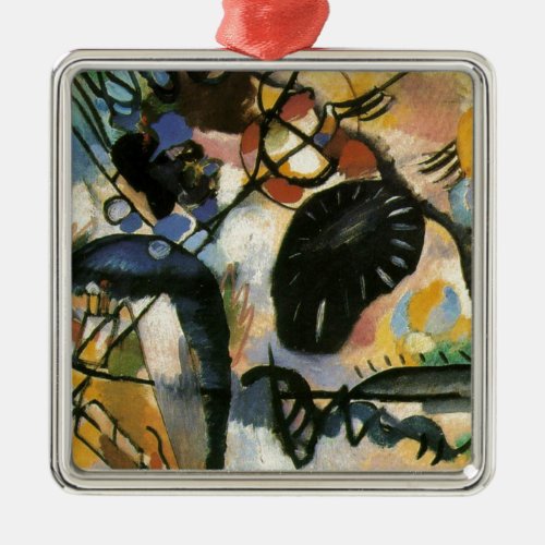 Kandinsky Black Spot Abstract Artwork Metal Ornament