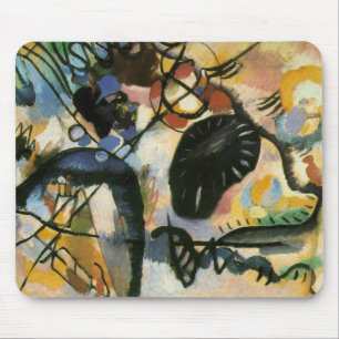 Kandinsky Black Spot Abstract Artwork Mouse Pad