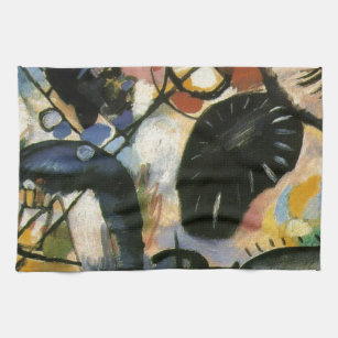 Kandinsky Black Spot Abstract Artwork Towel