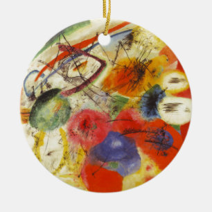 Kandinsky Black Strokes Abstract Painting Ceramic Ornament
