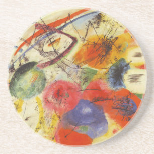 Kandinsky Black Strokes Abstract Painting Drink Coaster