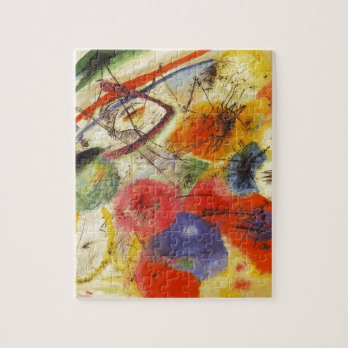 Kandinsky Black Strokes Abstract Painting Jigsaw Puzzle