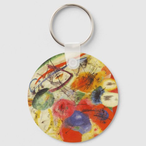 Kandinsky Black Strokes Abstract Painting Keychain