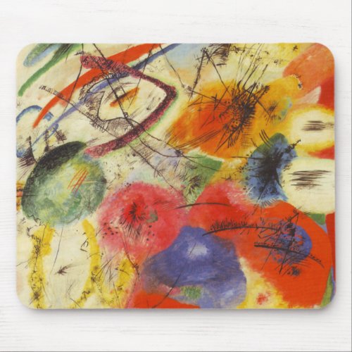 Kandinsky Black Strokes Abstract Painting Mouse Pad