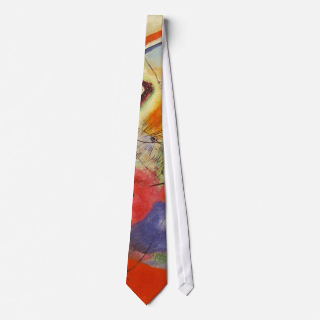 Kandinsky Black Strokes Abstract Painting Neck Tie (Front)