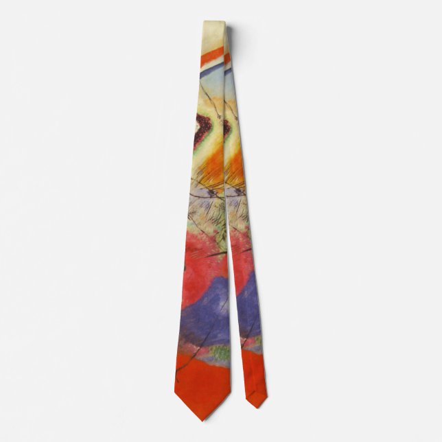 Kandinsky Black Strokes Abstract Painting Neck Tie (Front)
