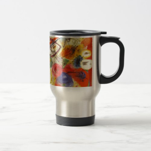 Kandinsky Black Strokes Abstract Painting Travel Mug