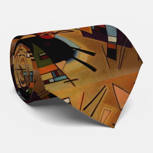 Kandinsky Black Violet Abstract Painting Tie