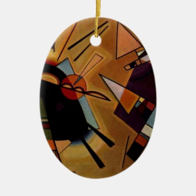 Kandinsky Black Violet Ceramic Ornament (Front)