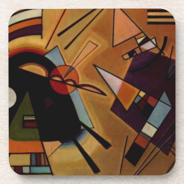 Kandinsky Black Violet Drink Coaster (Front)