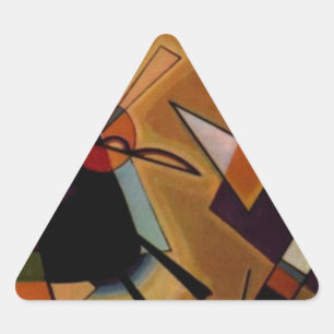 Kandinsky Black Violet Triangle Sticker