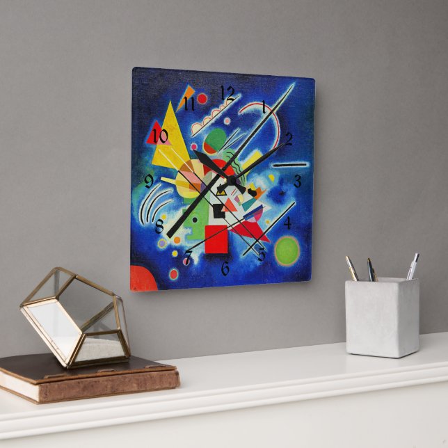 Kandinsky - Blue Painting Square Wall Clock (Office)