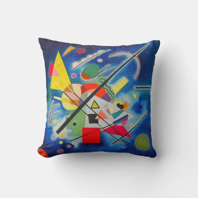 Kandinsky Blue Painting Throw Pillow (Front)