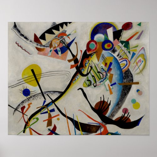 Kandinsky Blue Segment Abstract Painting Poster