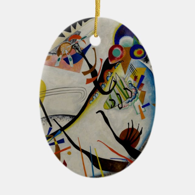 Kandinsky Blue Segment Ceramic Ornament (Front)