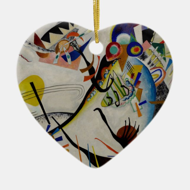 Kandinsky Blue Segment Ceramic Ornament (Front)
