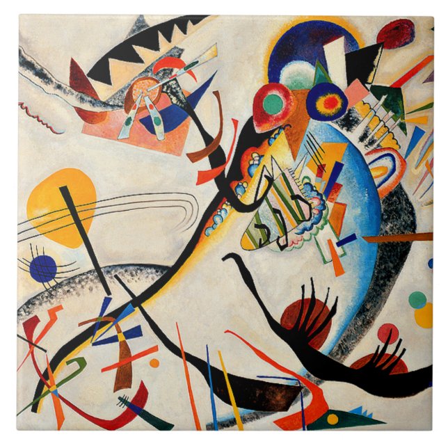Kandinsky - Blue Segment Ceramic Tile (Front)