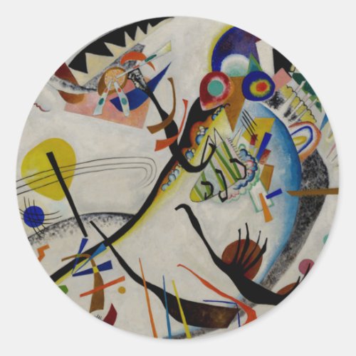 Kandinsky Blue Segment Classic Round Sticker