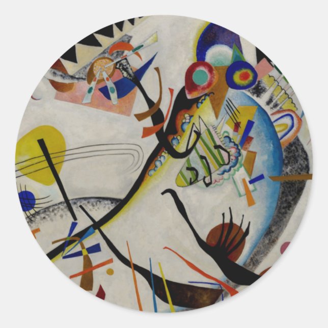 Kandinsky Blue Segment Classic Round Sticker (Front)
