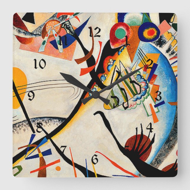 Kandinsky - Blue Segment Square Wall Clock (Front)