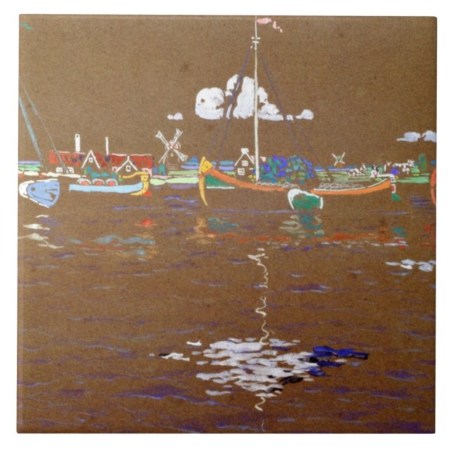 Kandinsky - Boats Ceramic Tile (Front)