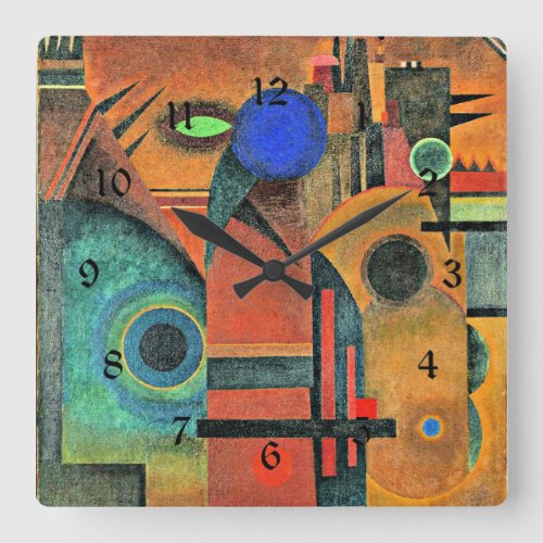 Kandinsky _ Brown Silence Square Wall Clock