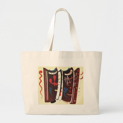 Kandinsky Brown with Supplement Abstract Large Tote Bag