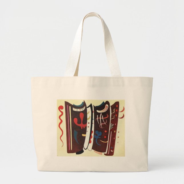 Kandinsky Brown with Supplement Abstract Large Tote Bag (Front)