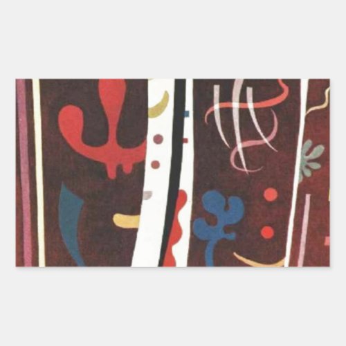Kandinsky Brown with Supplement Abstract Rectangular Sticker