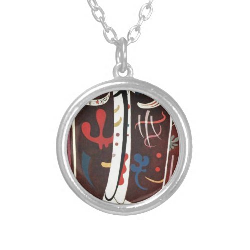 Kandinsky Brown with Supplement Abstract Silver Plated Necklace