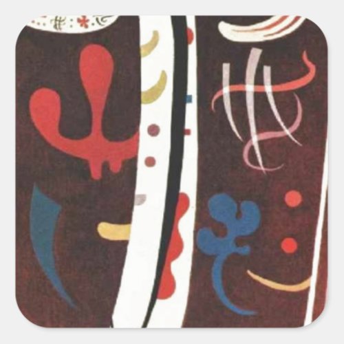 Kandinsky Brown with Supplement Abstract Square Sticker