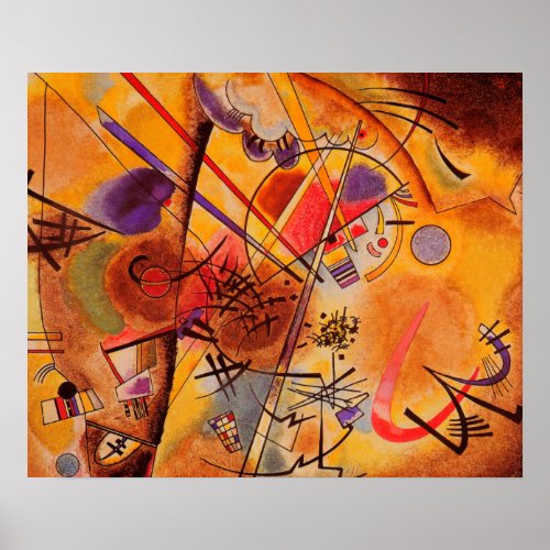 Kandinsky Brown Yellow Red Abstract Poster