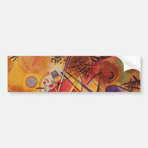 Kandinsky Brown Yellow Red Blue Bumper Sticker