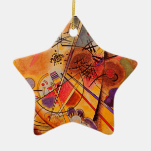 Kandinsky Brown Yellow Red Blue Ceramic Ornament