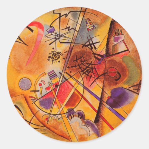 Kandinsky Brown Yellow Red Blue Classic Round Sticker