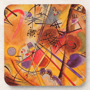 Kandinsky Brown Yellow Red Blue Coaster