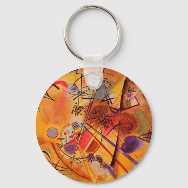 Kandinsky Brown Yellow Red Blue Keychain (Front)
