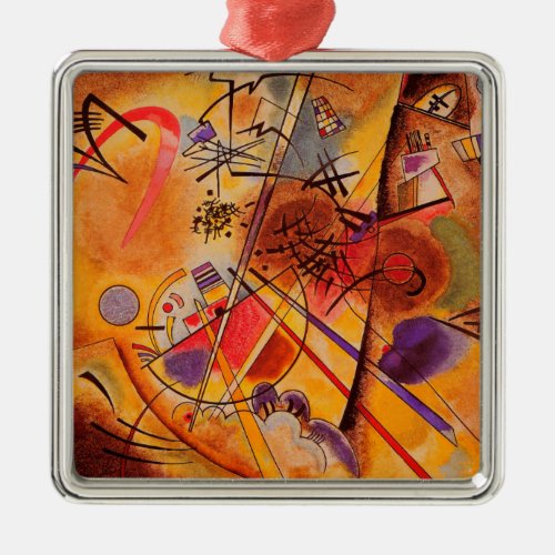 Kandinsky Brown Yellow Red Blue Metal Ornament