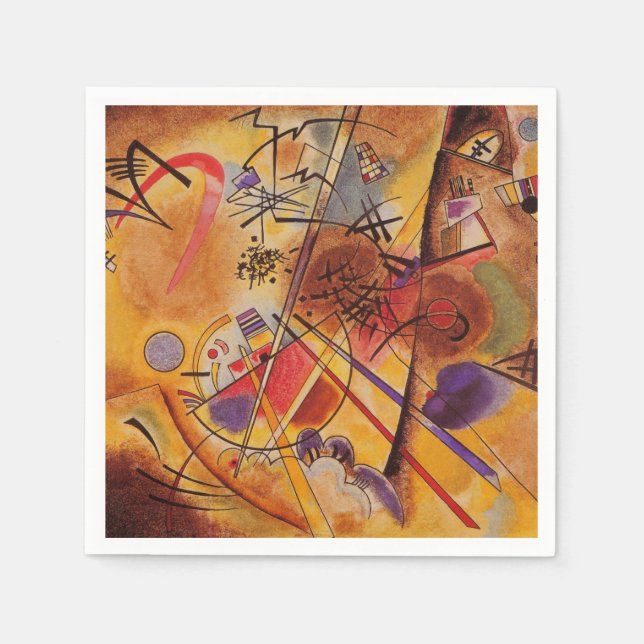 Kandinsky Brown Yellow Red Blue Napkins (Front)