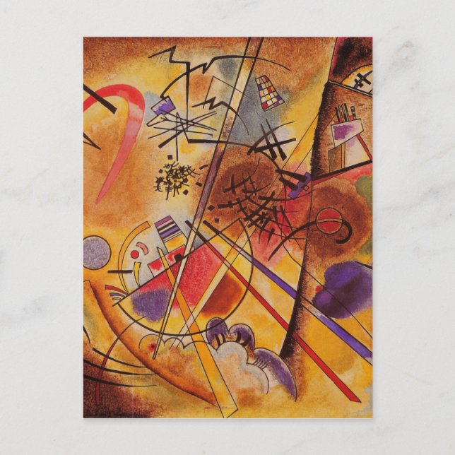 Kandinsky Brown Yellow Red Blue Postcard (Front)