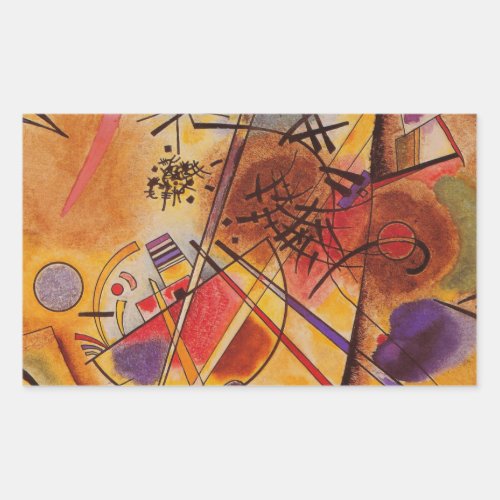 Kandinsky Brown Yellow Red Blue Rectangular Sticker