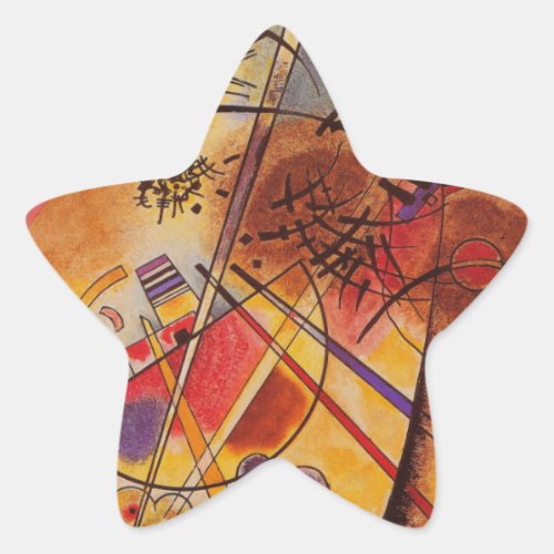 Kandinsky Brown Yellow Red Blue Star Sticker