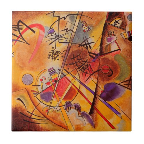 Kandinsky Brown Yellow Red Blue Tile